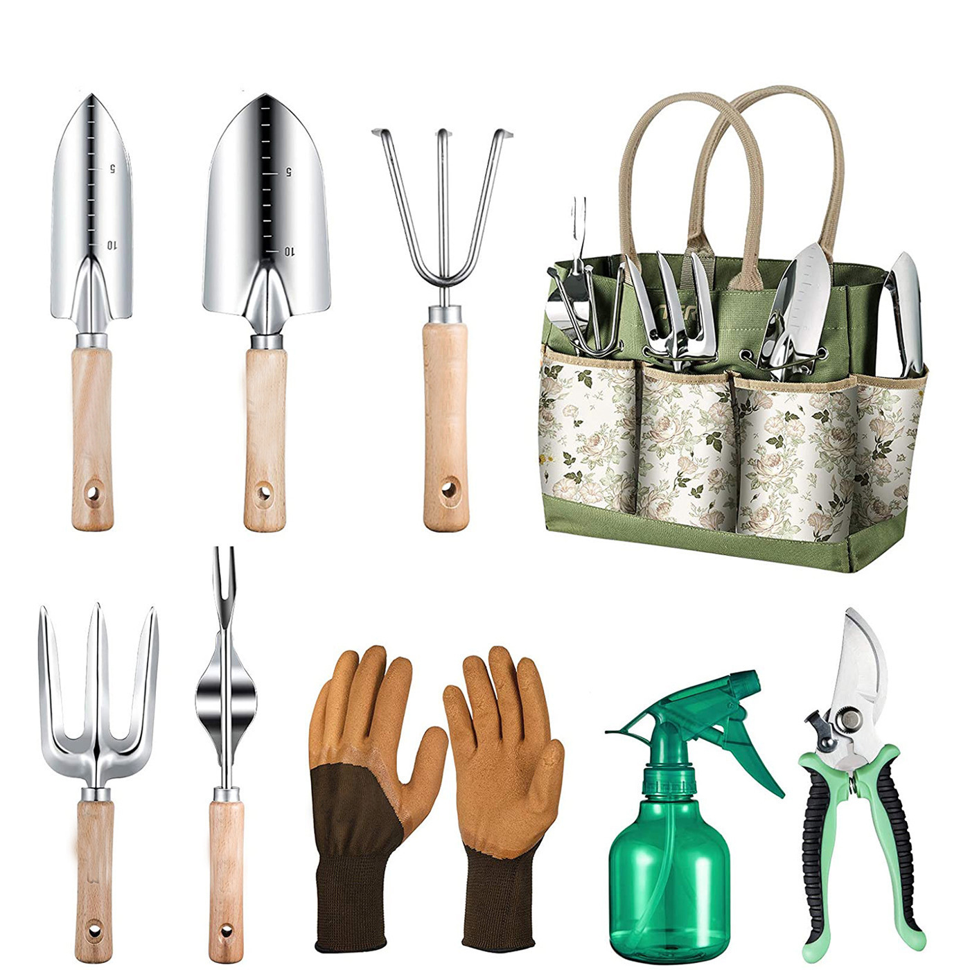 Gardening Tools Hand - Outil de jardinage 9 pièces avec