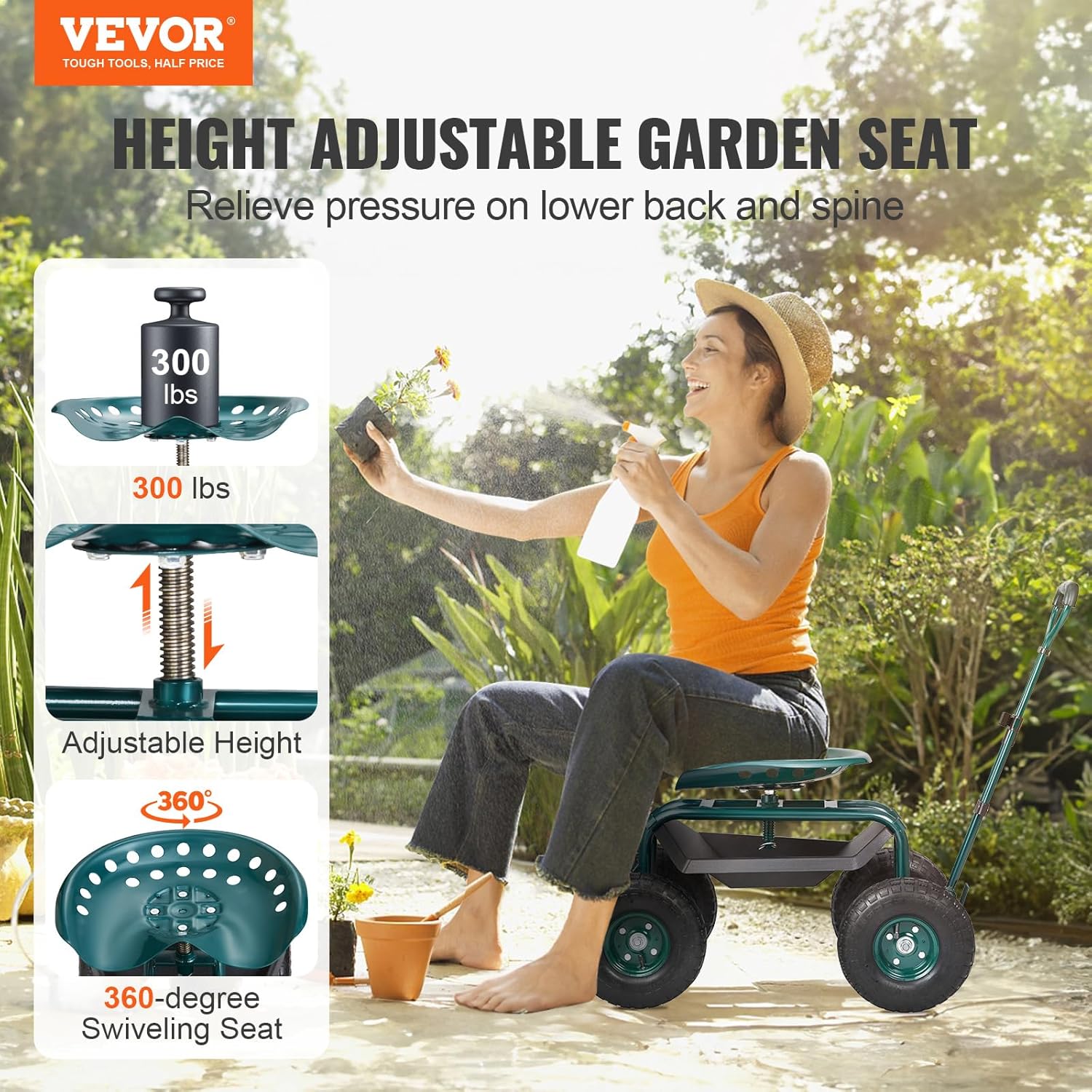 Chariot de jardin roulant avec - Gardening Tools Green avis et prix