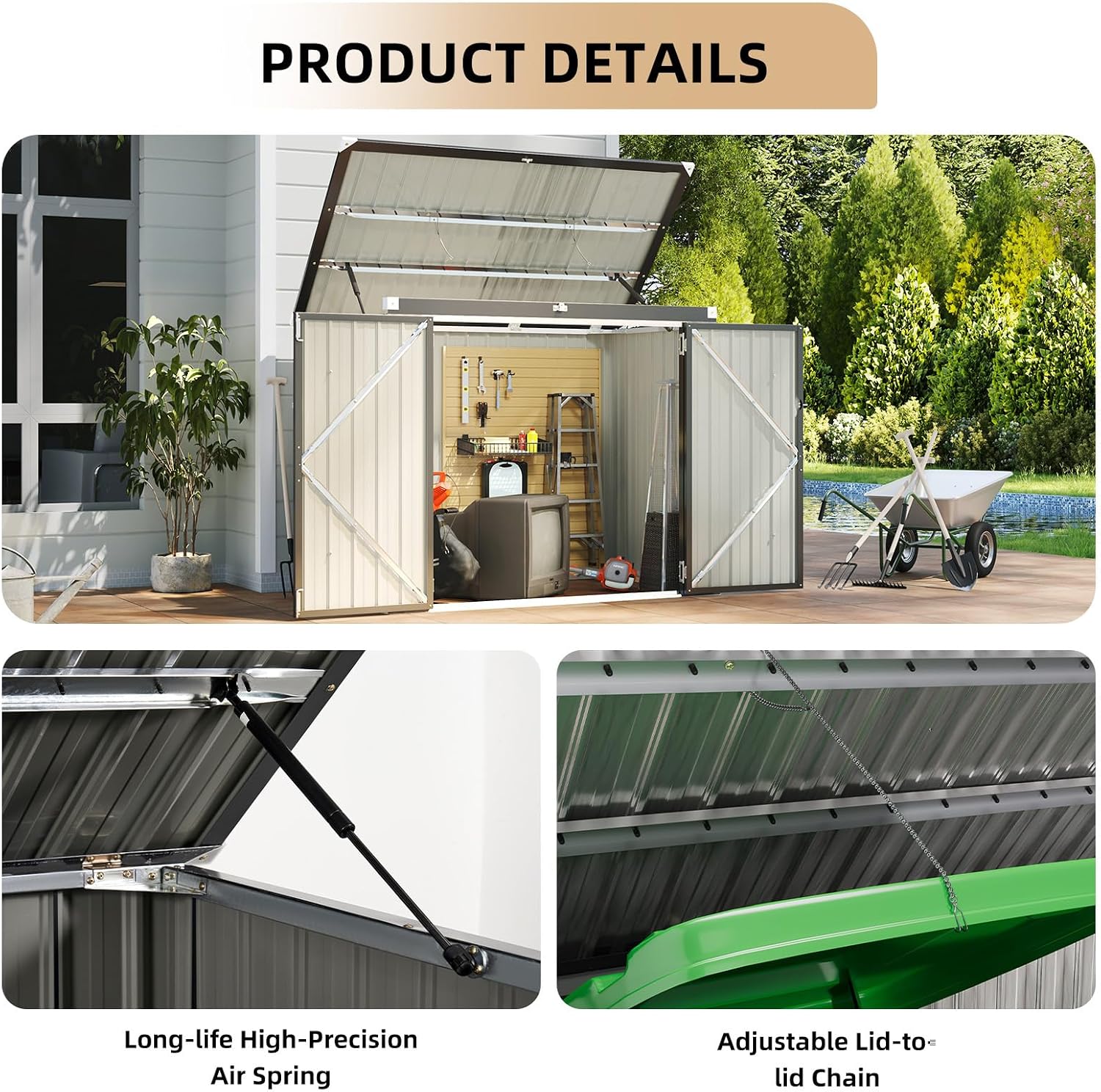 Abri de rangement extérieur po - Gardening Tools Box avis et prix