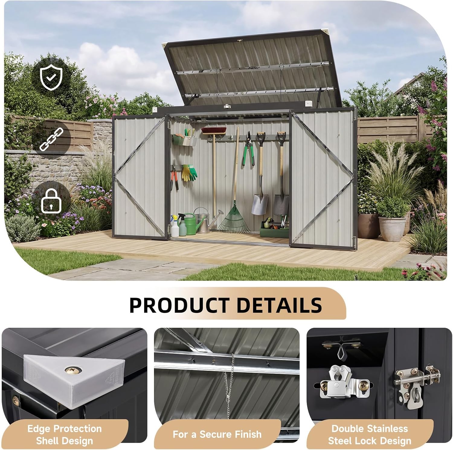 Abri de rangement extérieur po - Gardening Tools Box avis et prix